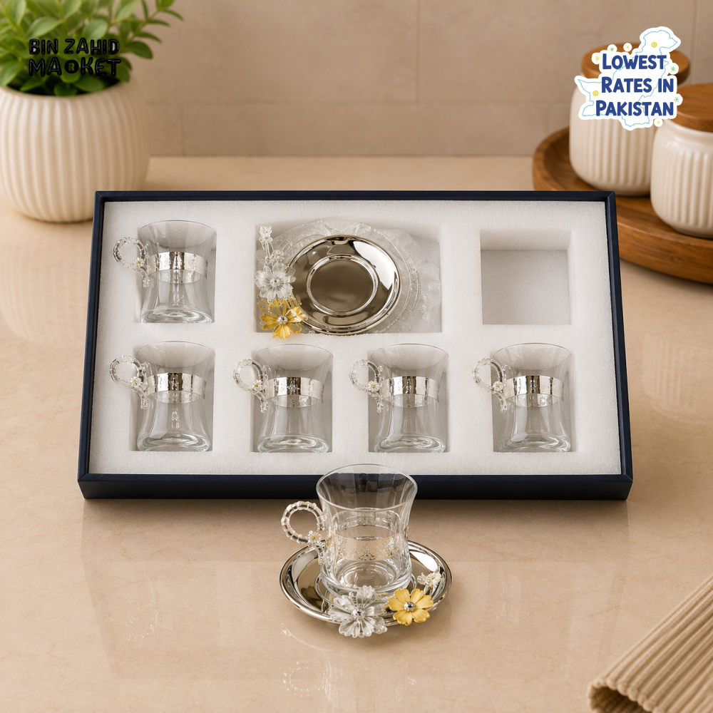 SILVERLUXA 6-PIECE TEA CUP GIFT SET