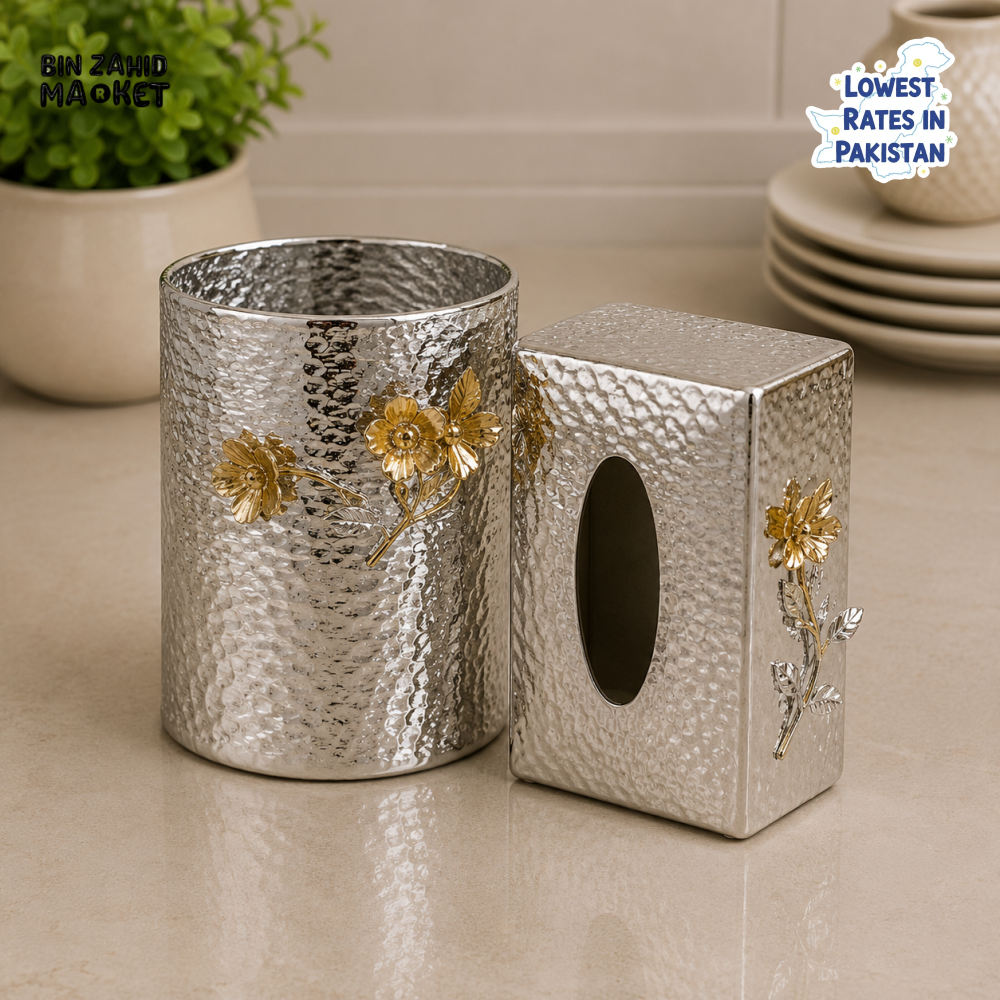 SILVERLUXA BATHROOM ACCESSORY SET