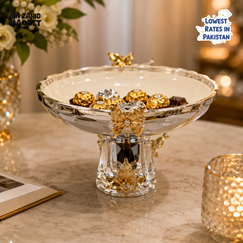 SILVERLUXA CRYSTAL PEDESTAL SERVING BOWL
