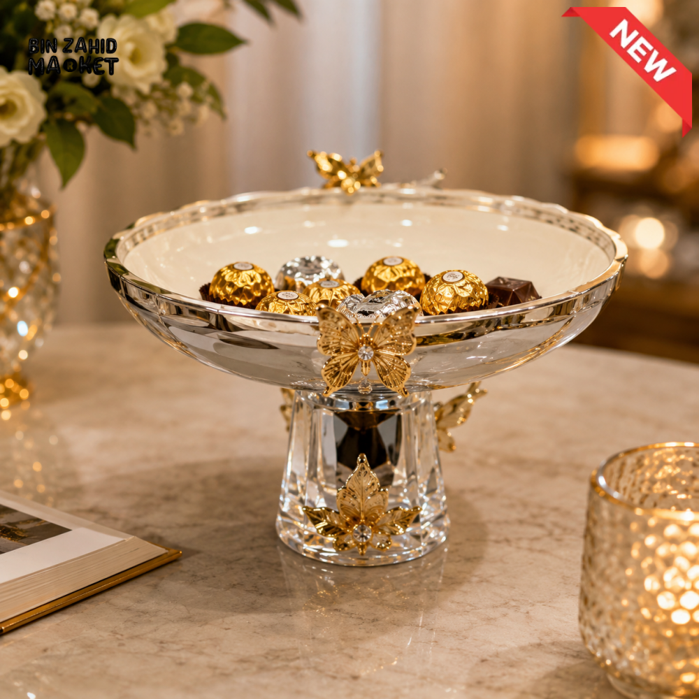 SILVERLUXA CRYSTAL PEDESTAL SERVING BOWL