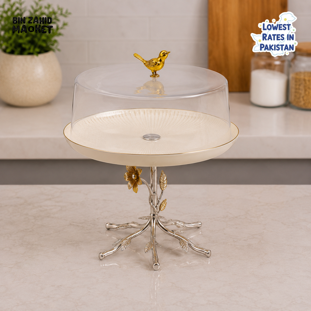 SILVERLUXA PEDESTAL CAKE STAND WITH DOME COVER