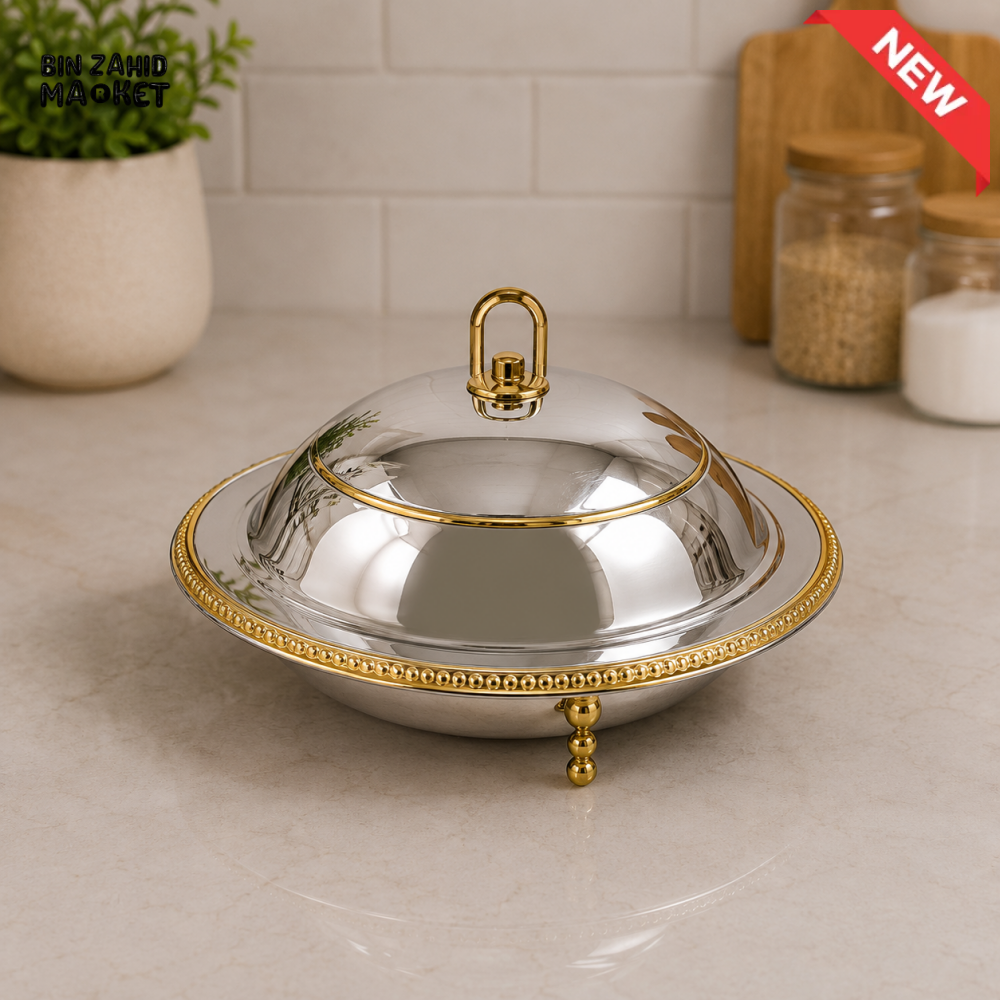 SILVERLUXA STAINLESS STEEL SERVING DISH WITH LID