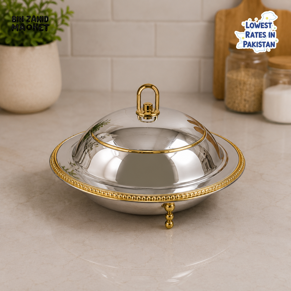 SILVERLUXA STAINLESS STEEL SERVING DISH WITH LID