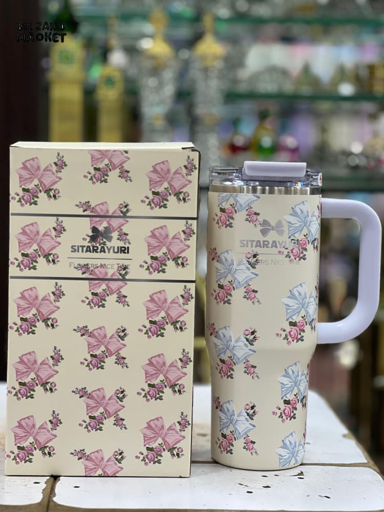 SITARAYURI INSULATED STAINLESS STEEL TRAVEL TUMBLER – DOUBLE-WALLED LEAK-PROOF STRAW COMPATIBLE BLUE HANDLE