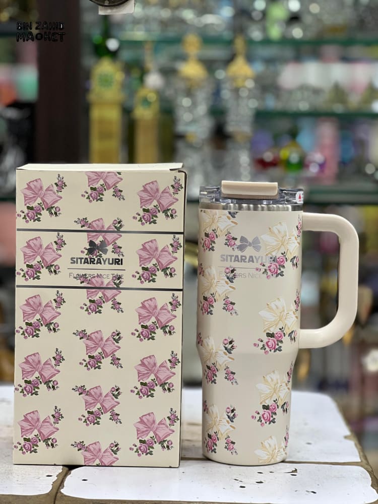 SITARAYURI INSULATED STAINLESS STEEL TRAVEL TUMBLER – DOUBLE-WALLED LEAK-PROOF STRAW COMPATIBLE PEACH