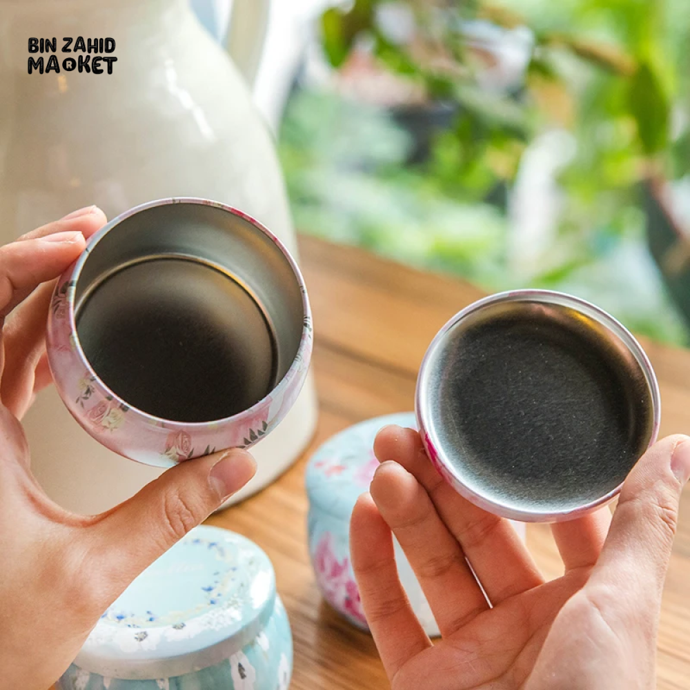 SMALL VINTAGE FLOWER PRINTED MINI TIN BOX FOR STORAGE & DECOR