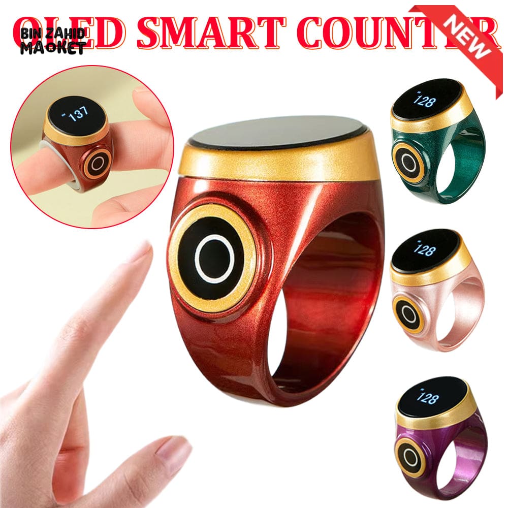 SMART WATERPROOF DIGITAL ZIKR TASBEEH RING – BLUETOOTH 5 PRAYER TIME REMINDER SMART WEARABLE COUNTER