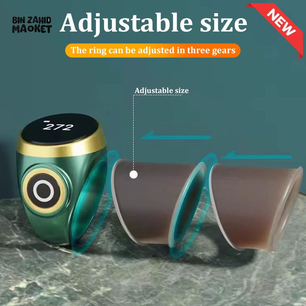 SMART WATERPROOF DIGITAL ZIKR TASBEEH RING – BLUETOOTH 5 PRAYER TIME REMINDER SMART WEARABLE COUNTER