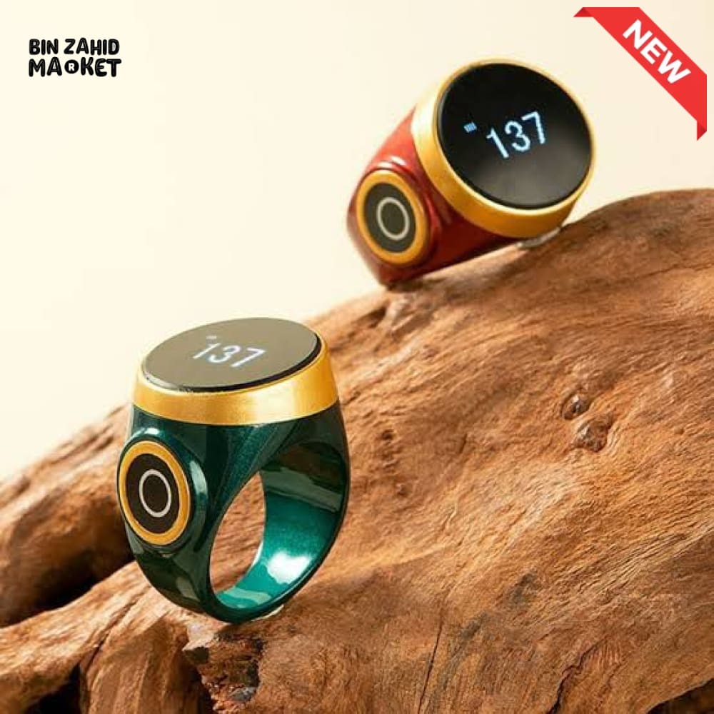 SMART WATERPROOF DIGITAL ZIKR TASBEEH RING – BLUETOOTH 5 PRAYER TIME REMINDER SMART WEARABLE COUNTER