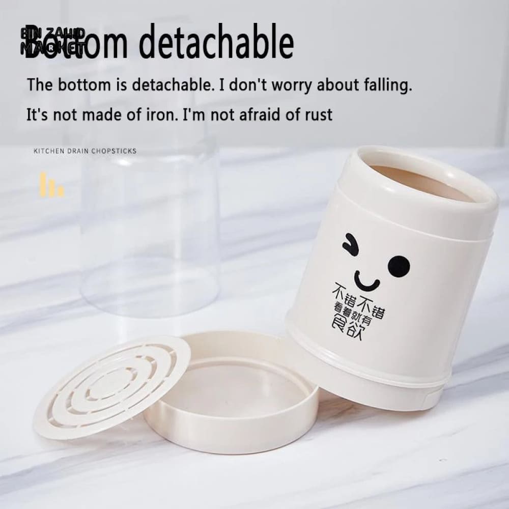 SMILEY CUTLERY HOLDER WITH LID