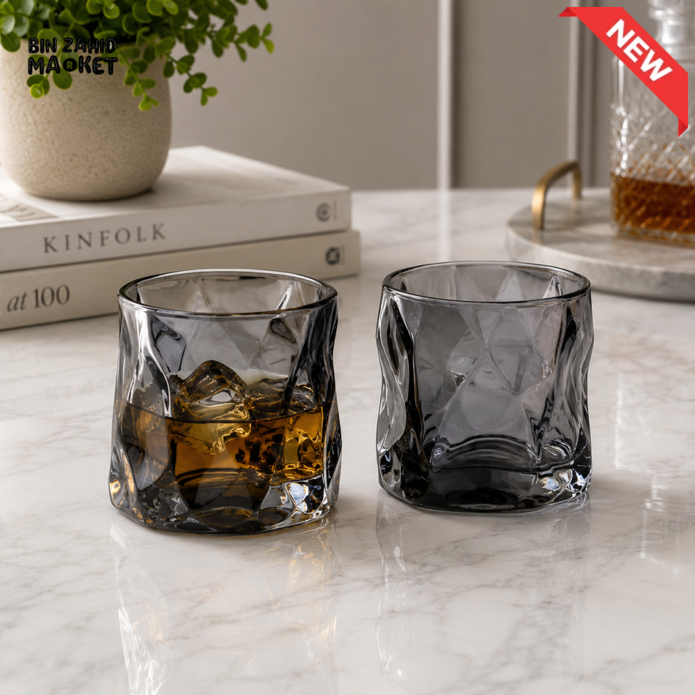 SMOKED CRYSTAL GLASS TUMBLER SET 300 ML – 1988-53