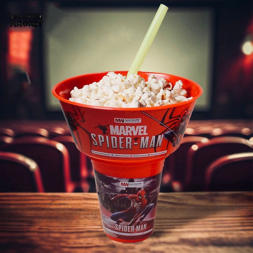 SNACKS BUCKET CUP WITH STRAW