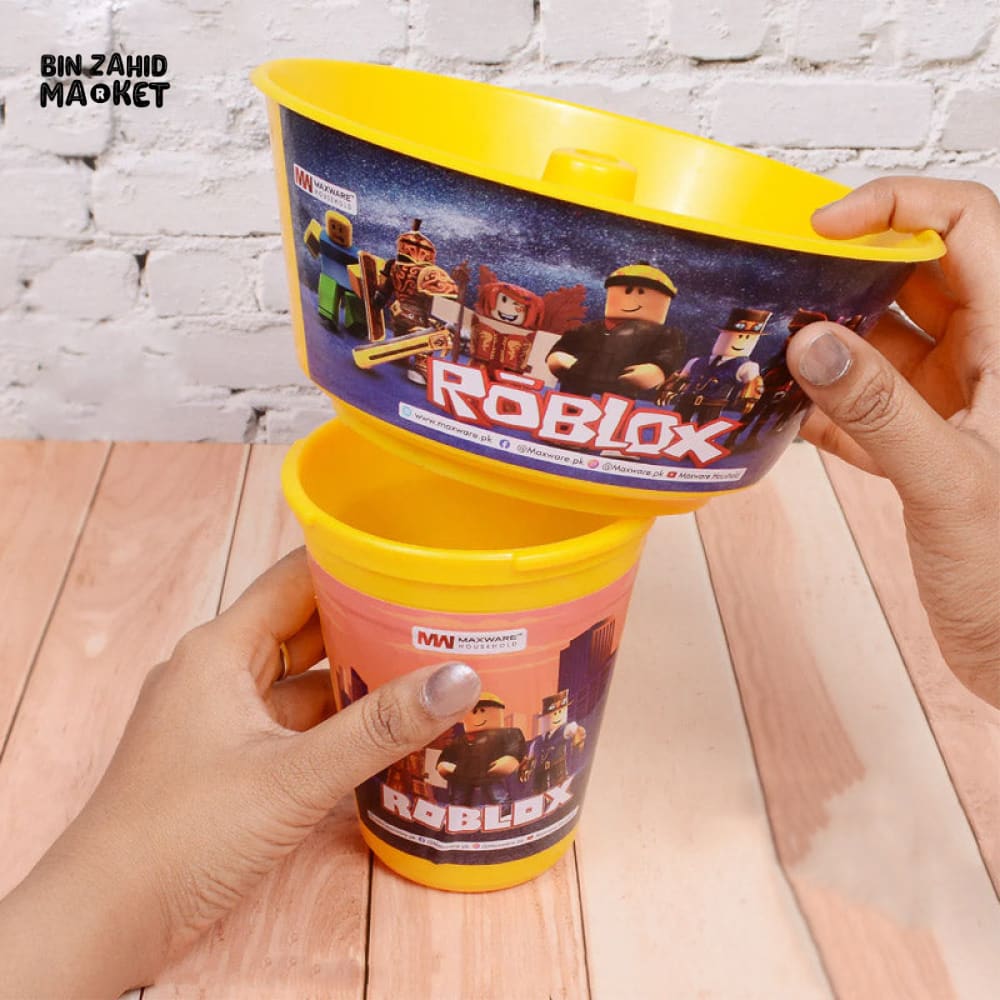 SNACKS BUCKET CUP WITH STRAW