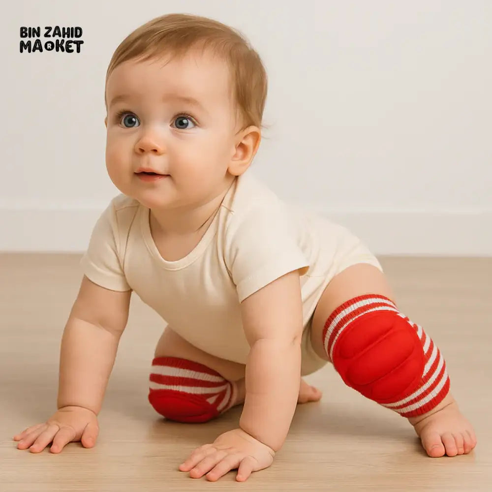 SOFT COTTON BABY KNEE PADS FOR CRAWLING | NON-SLIP PROTECTION FOR INFANTS & TODDLERS