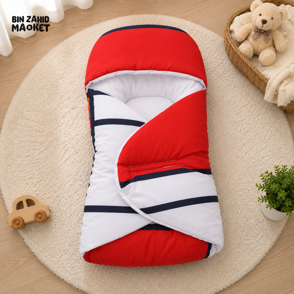 SOLID COTTON POLYESTER BABY CARRY NEST - RED