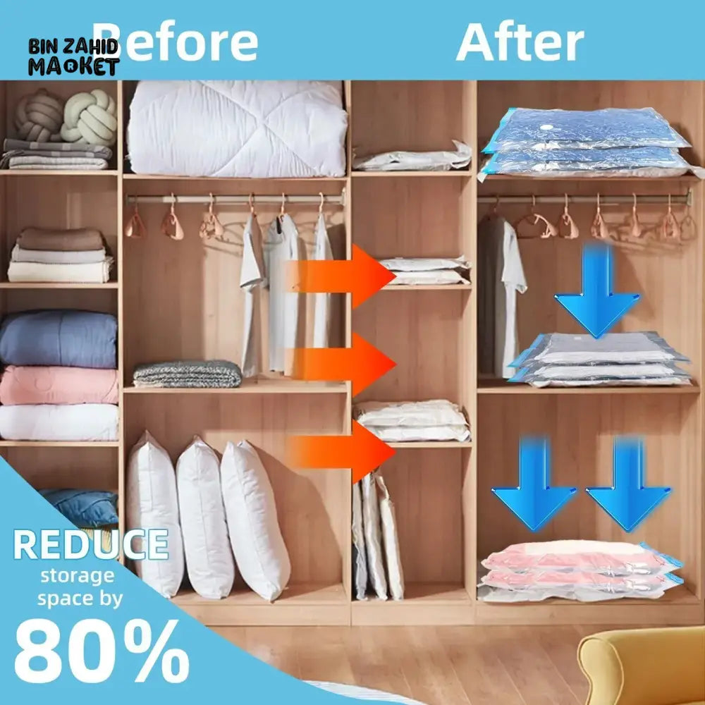 SPACE SAVER VACUUM STORAGE BAGS WITH A PUMP
