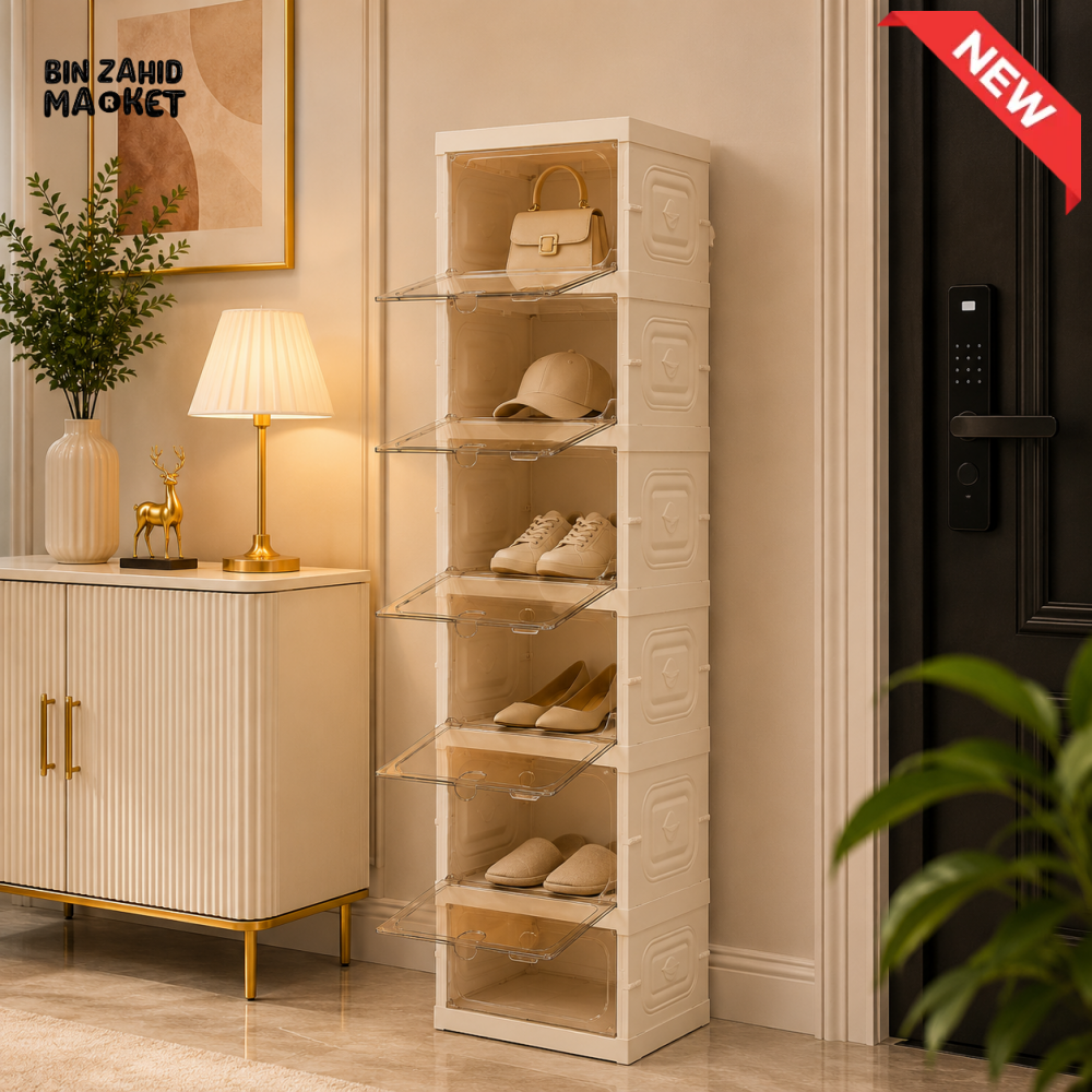 SPACE-SAVING 6-COMPARTMENT FOLDABLE SHOE STORAGE CABINET - ZJ-04