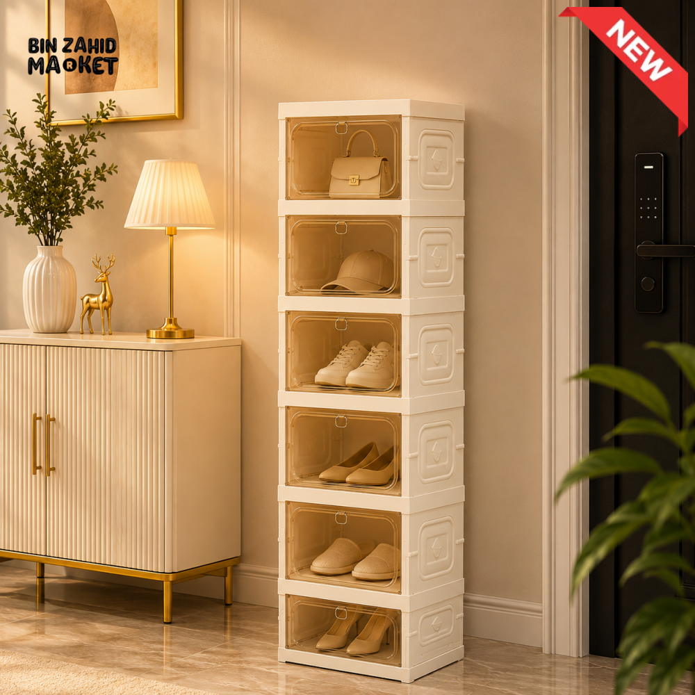 SPACE-SAVING 6-COMPARTMENT FOLDABLE SHOE STORAGE CABINET - ZJ-04