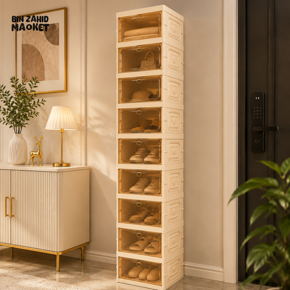 SPACE-SAVING 9-COMPARTMENT FOLDABLE SHOE STORAGE CABINET - ZJ-03