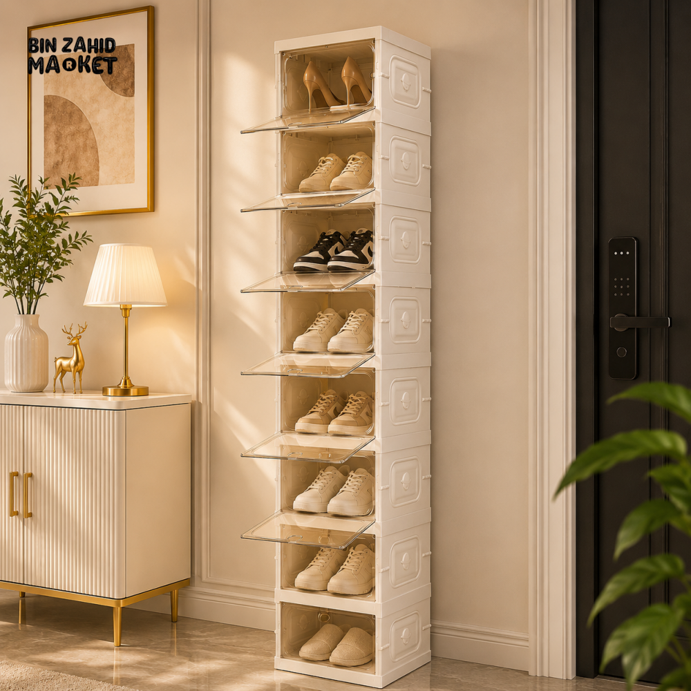 SPACE-SAVING 9-COMPARTMENT FOLDABLE SHOE STORAGE CABINET - ZJ-03