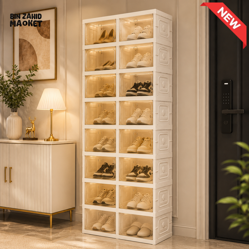 SPACE-SAVING 9-COMPARTMENT FOLDABLE SHOE STORAGE CABINET - ZJ-02