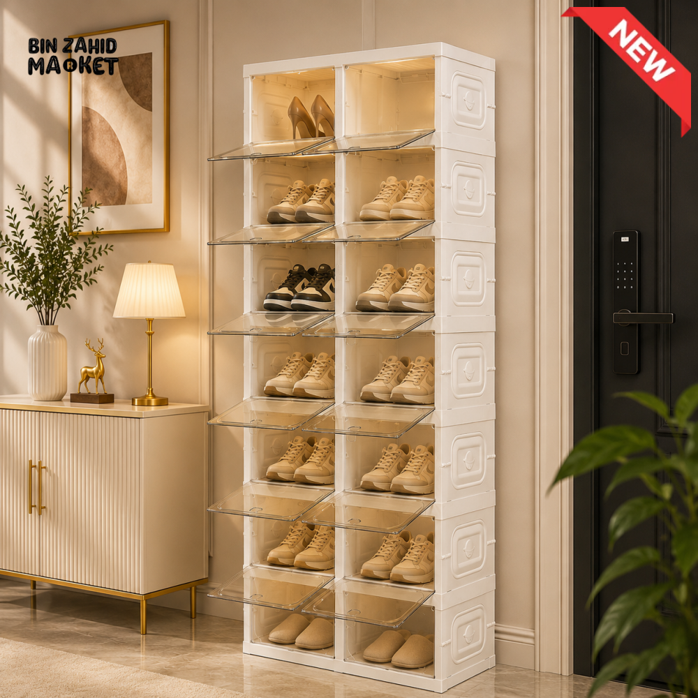 SPACE-SAVING 9-COMPARTMENT FOLDABLE SHOE STORAGE CABINET - ZJ-02