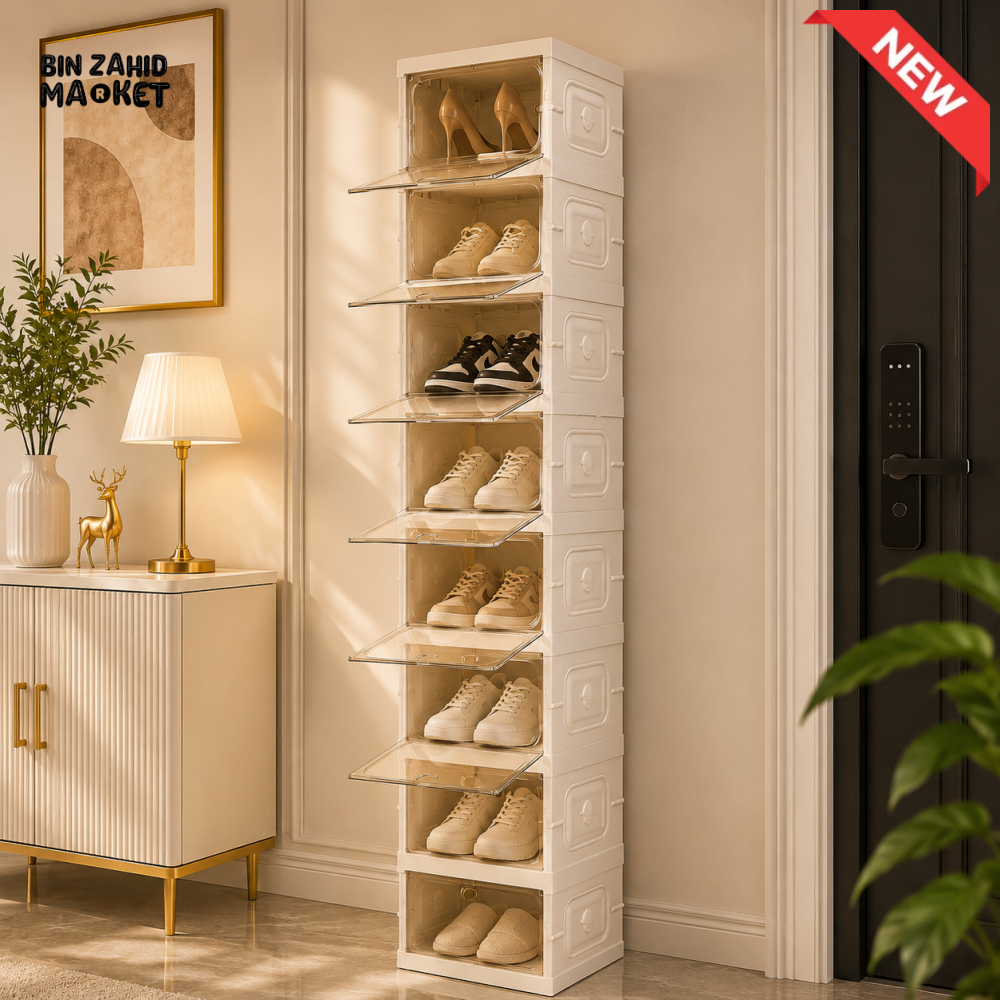SPACE-SAVING 9-COMPARTMENT FOLDABLE SHOE STORAGE CABINET - ZJ-03