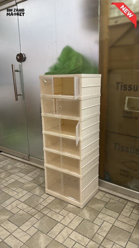 SPACE-SAVING DOUBLE DOOR SHOE STORAGE 6 COMPARMENT CABINET- ZJ-07