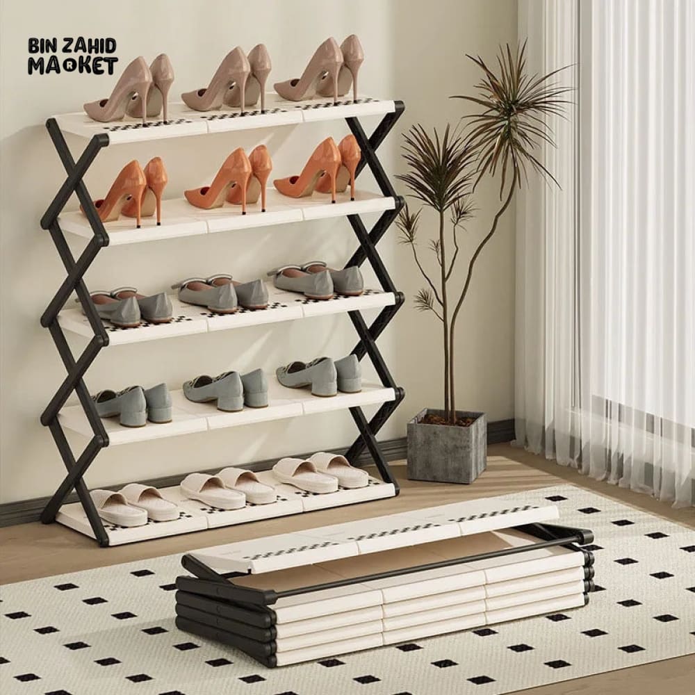 SPACE SAVING FOLDABLE SHOE RACK