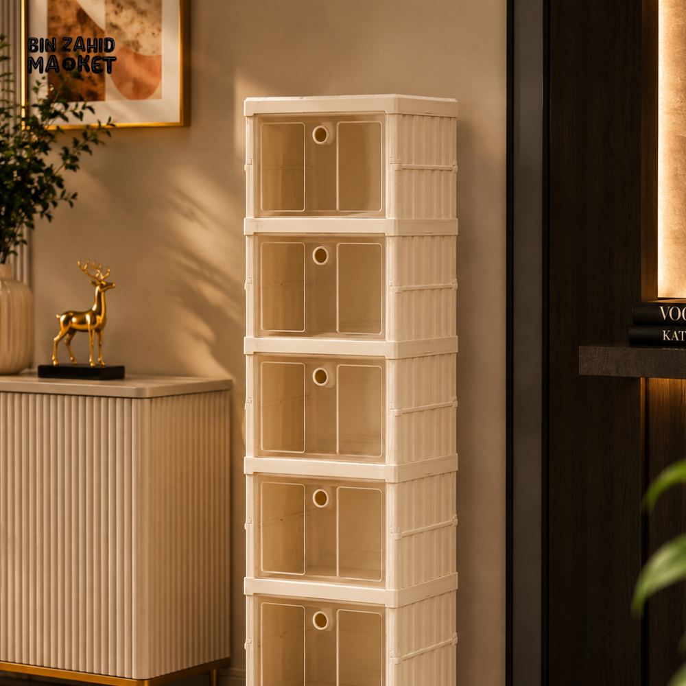 SPACE-SAVING SHOE STORAGE 6 COMPARMENT CABINET- ZJ-06