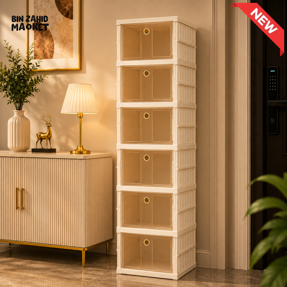SPACE-SAVING SHOE STORAGE 6 COMPARMENT CABINET- ZJ-06