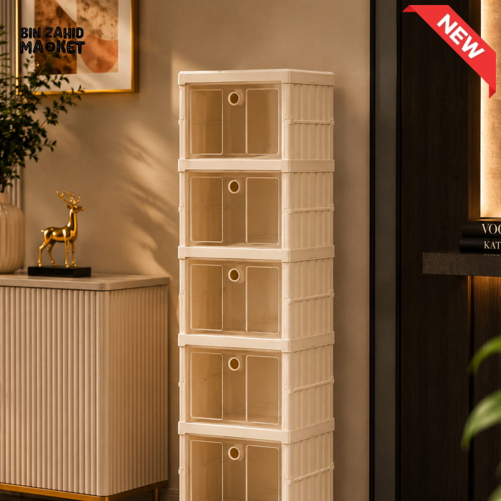 SPACE-SAVING SHOE STORAGE 6 COMPARMENT CABINET- ZJ-06