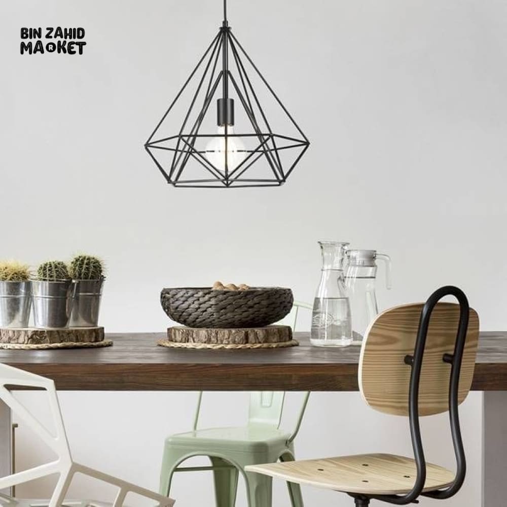 SPARKLING DIAMOND DROP PENDANT LAMP WITH VINTAGE EDISON BULB