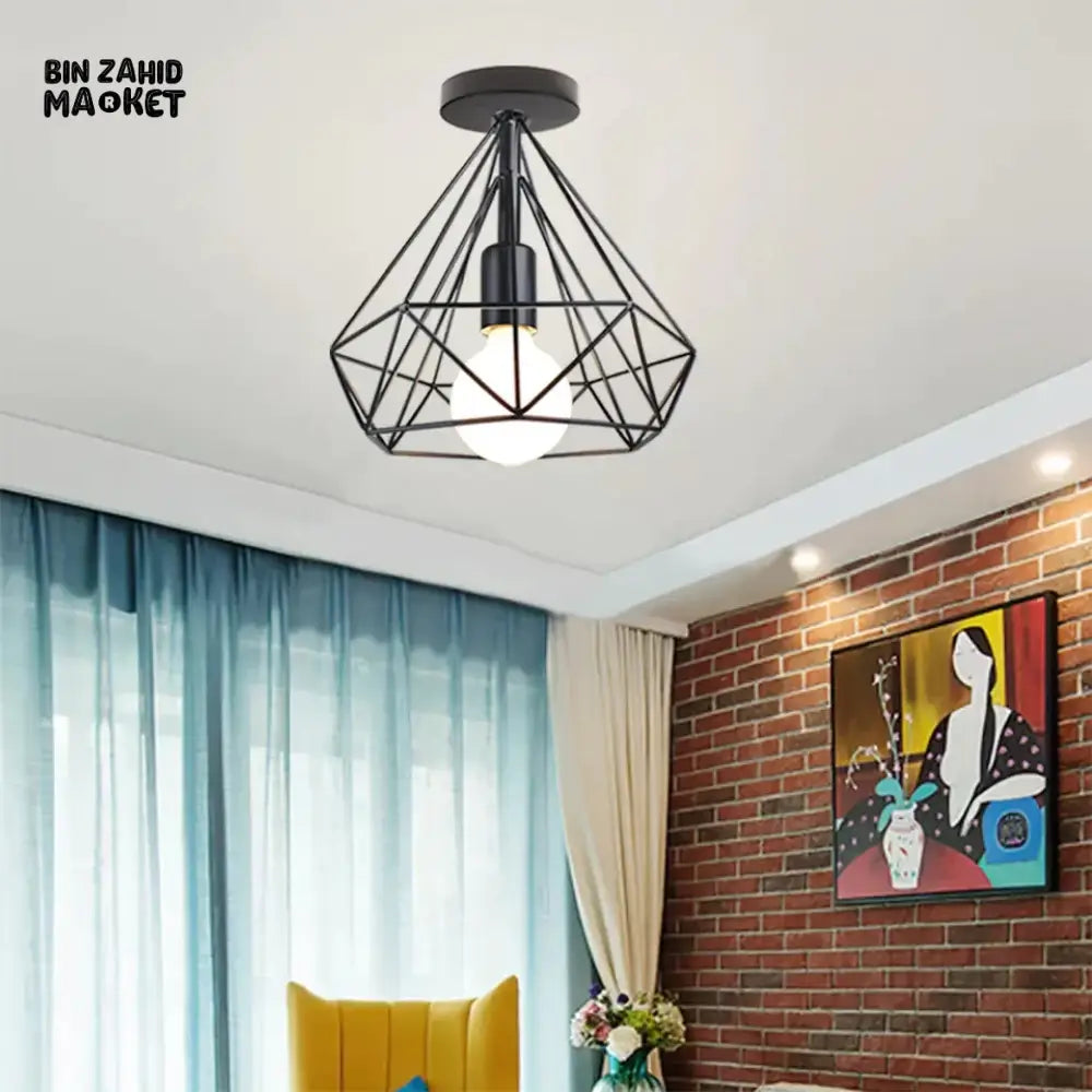 SPARKLING DIAMOND DROP PENDANT LAMP WITH VINTAGE EDISON BULB