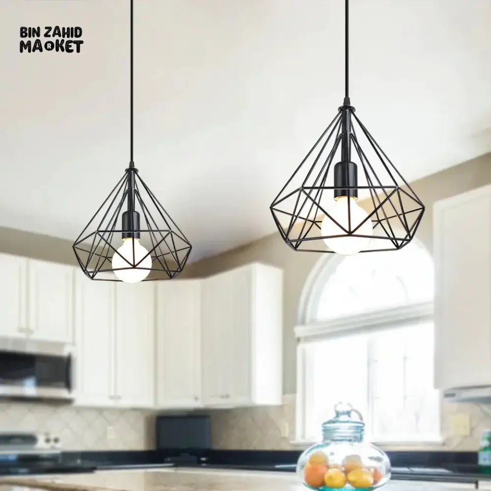 SPARKLING DIAMOND DROP PENDANT LAMP WITH VINTAGE EDISON BULB