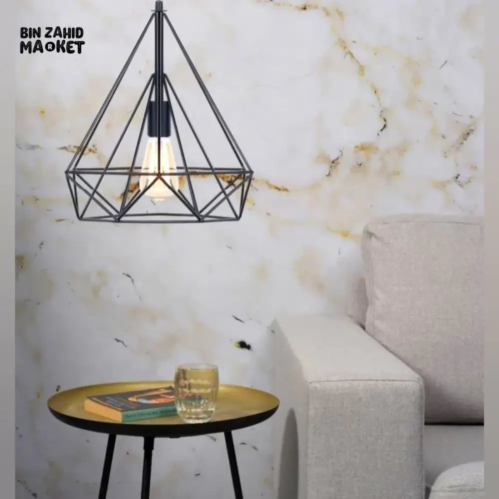 SPARKLING DIAMOND DROP PENDANT LAMP WITH VINTAGE EDISON BULB