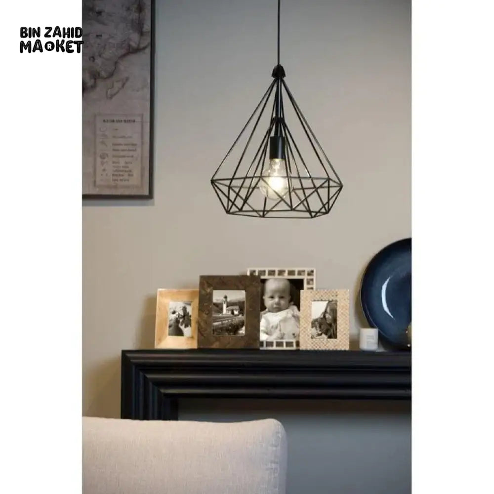 SPARKLING DIAMOND DROP PENDANT LAMP WITH VINTAGE EDISON BULB