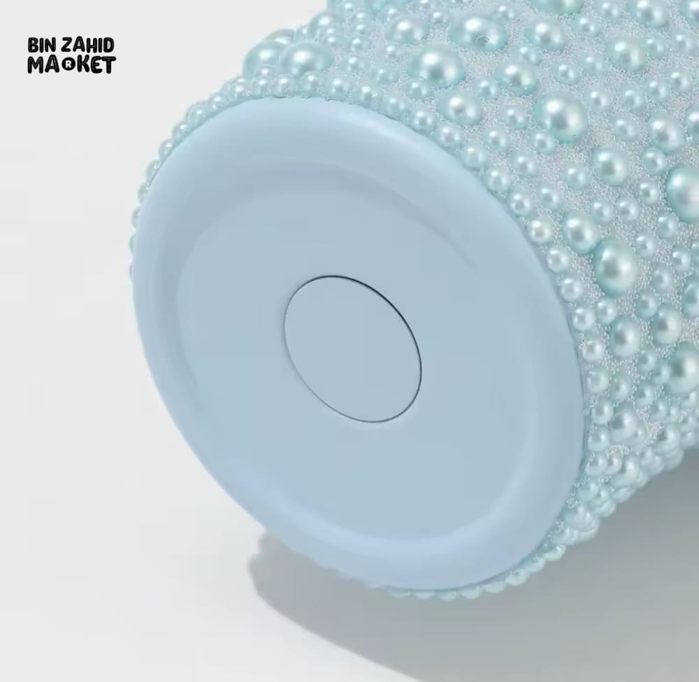 SPARKLY RHINESTONE TUMBLER – 40OZ PEARL STYLE MUG - WHITE