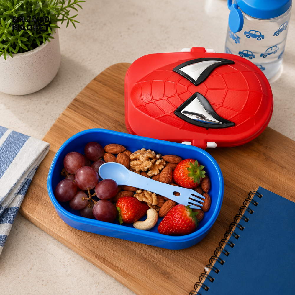 SPIDER HERO KIDS LUNCH BOX WITH SPOON