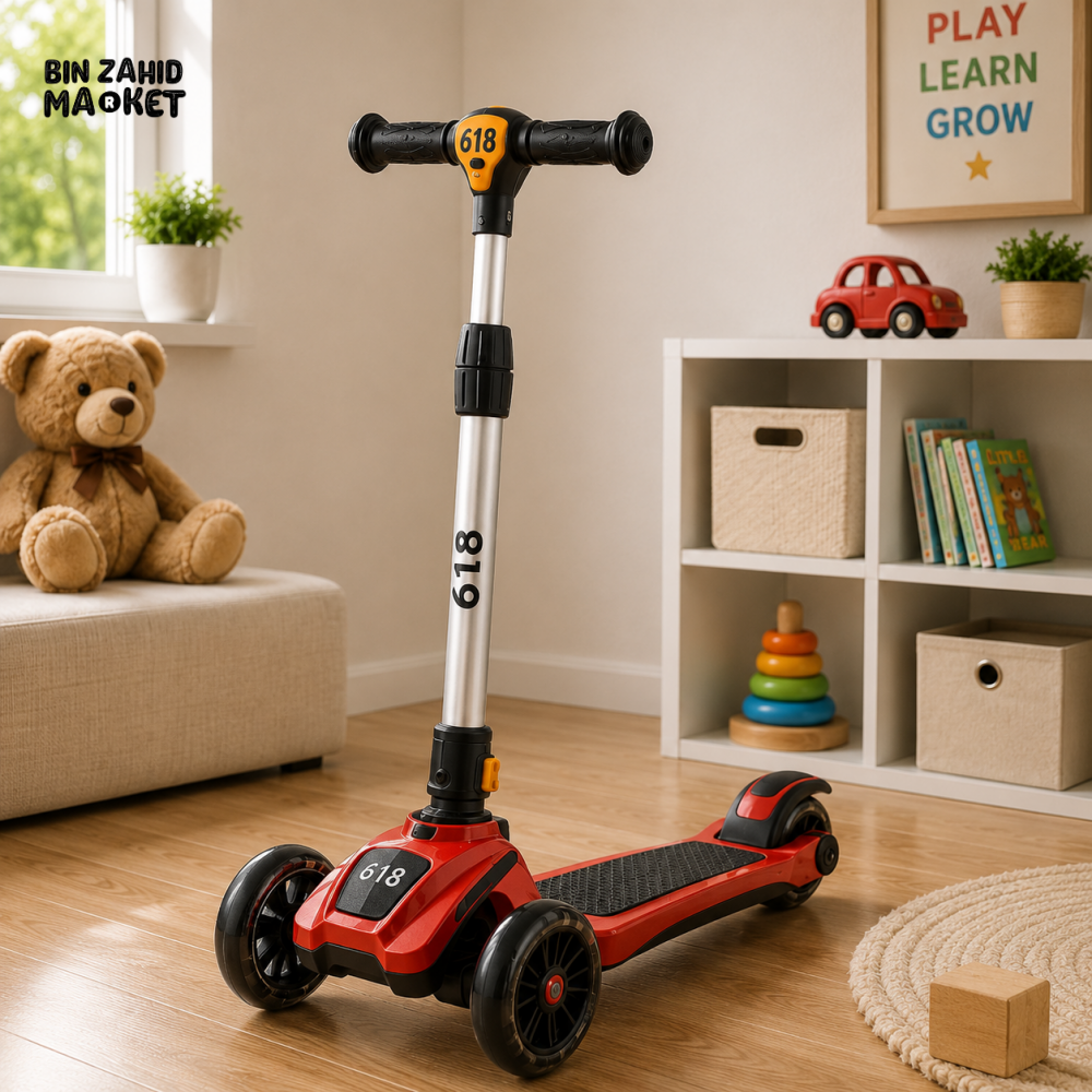 SPORTS DRIFT KIDS SCOOTER WITH LED WHEELS - RED
