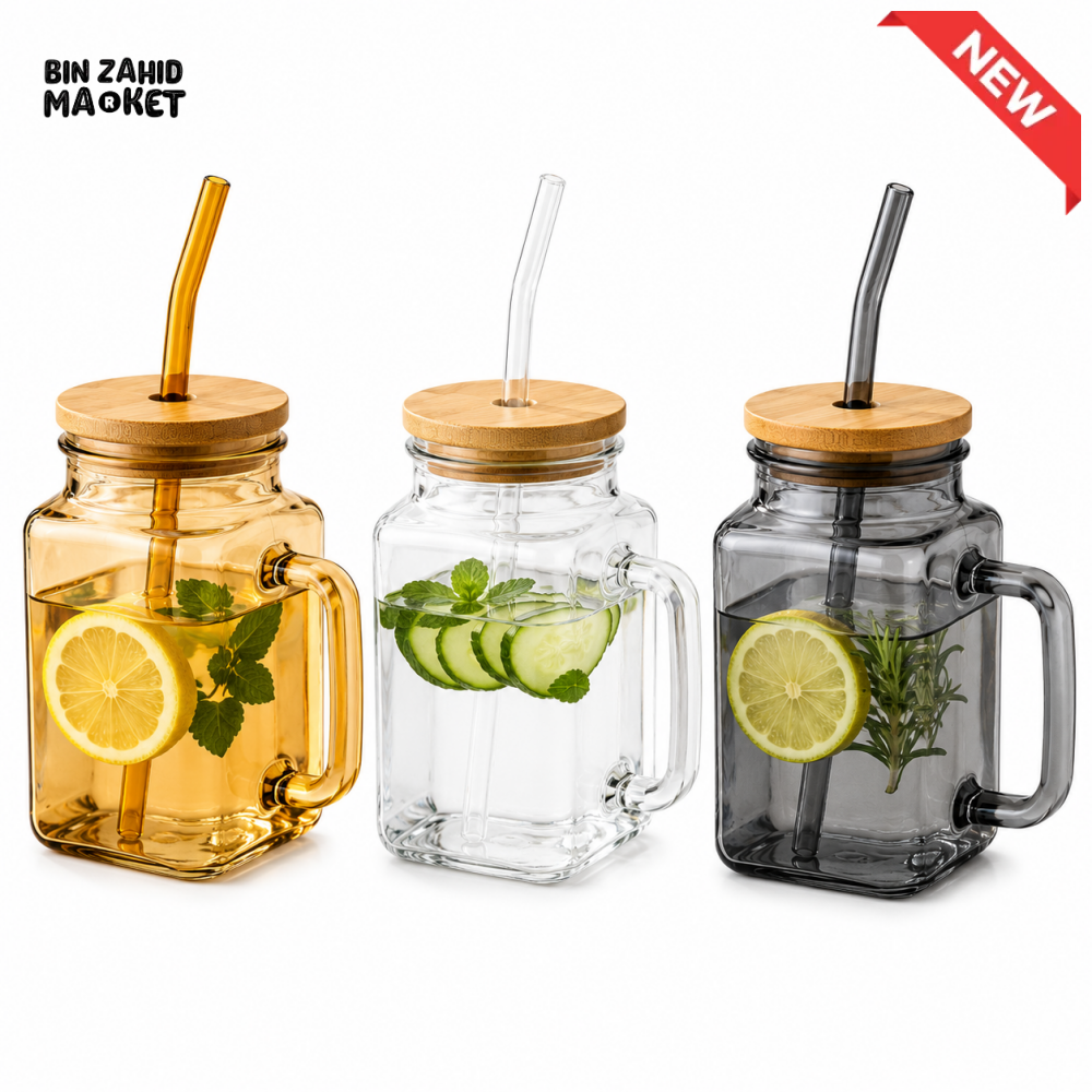 AMBER GLASS WATER PITCHER SET WITH 6 DRINKING GLASSES - 2 Liters - 1 piece