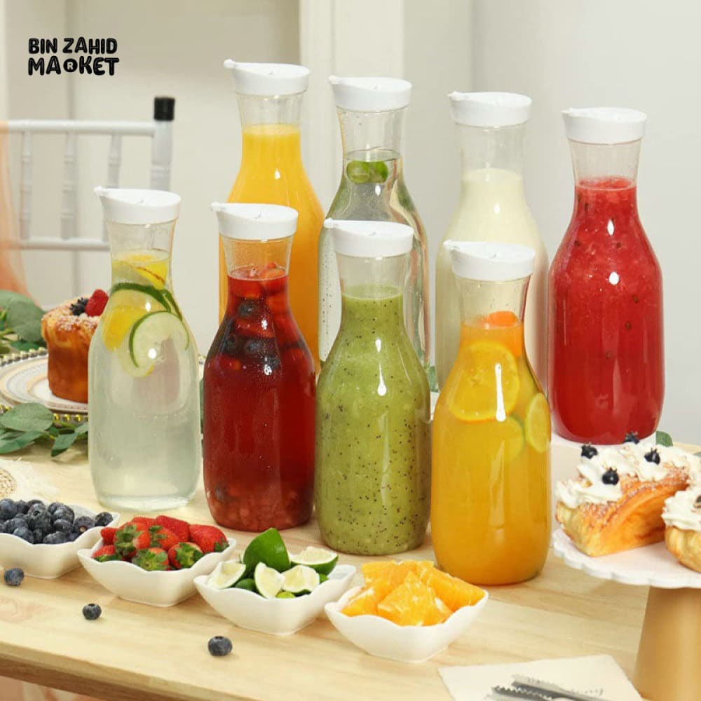 SQUARE PLASTIC JUICE & MILK BOTTLE 1.1 LITRE – FLIP LID WATER CONTAINER