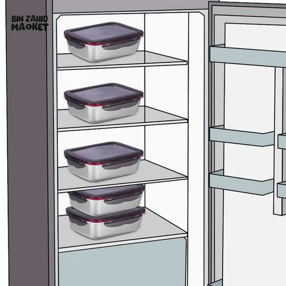 STAINLESS STEEL AIRTIGHT FOOD STORAGE CONTAINER SET – LEAKPROOF LOCKING LIDS – PREMIUM KITCHEN ORGANIZER 4 PIECES SET