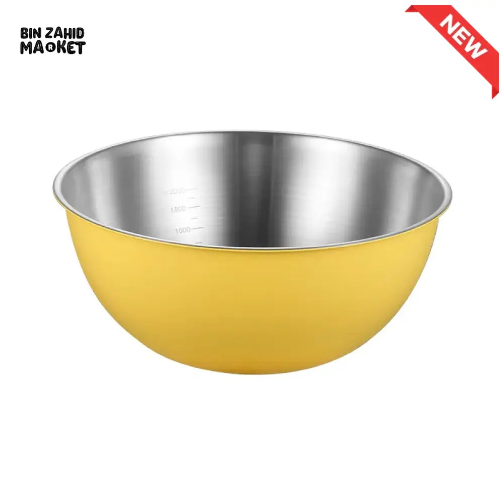 STAINLESS STEEL BAKING & MIXING BOWLS – FOOD GRADE KITCHEN SET WITH SCALE MARKINGS KOREAN INS STYLE SALAD & EGG BEATING