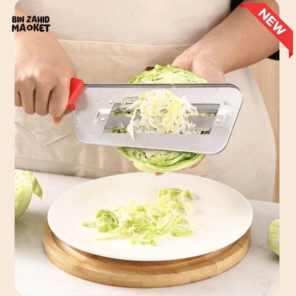 STAINLESS STEEL DOUBLE-BLADE CABBAGE & VEGETABLE SLICER WITH HANDLE - 1 PIECE