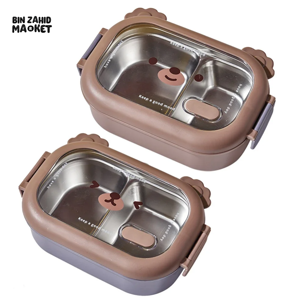 STAINLESS STEEL LUNCH BOX – MICROWAVABLE FOOD STORAGE PORTABLE THERMOS WITH DIVIDERS PERFECT FOR ADULTS & KIDS IDEAL FOR SCHOOL OFFICE & TRAVEL