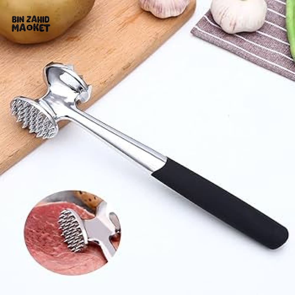 STAINLESS STEEL MEAT HAMMER TENDERIZER – DOUBLE-SIDED
