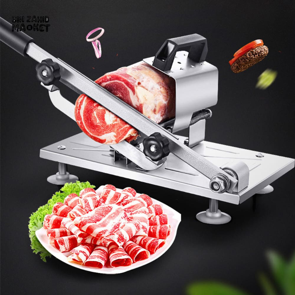 STAINLESS STEEL MEAT & VEGETABLE SLICER – ADJUSTABLE THICKNESS CUTTER FOR BEEF MUTTON FRUIT & HERBS