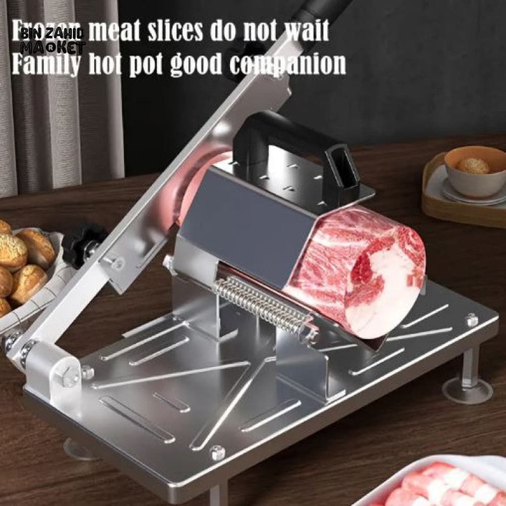 STAINLESS STEEL MEAT & VEGETABLE SLICER – ADJUSTABLE THICKNESS CUTTER FOR BEEF MUTTON FRUIT & HERBS