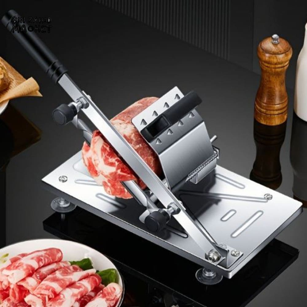 STAINLESS STEEL MEAT & VEGETABLE SLICER – ADJUSTABLE THICKNESS CUTTER FOR BEEF MUTTON FRUIT & HERBS
